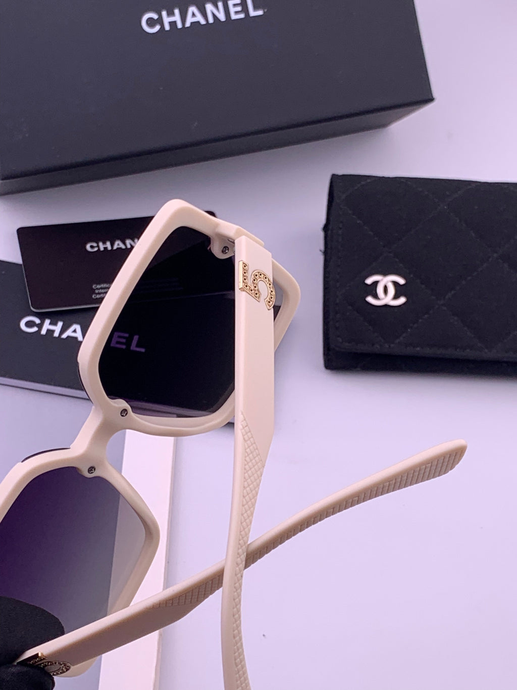 Chanel CH9519 Polarized Square Black Lens Sunglasses for Women - 358046 - detail image 5