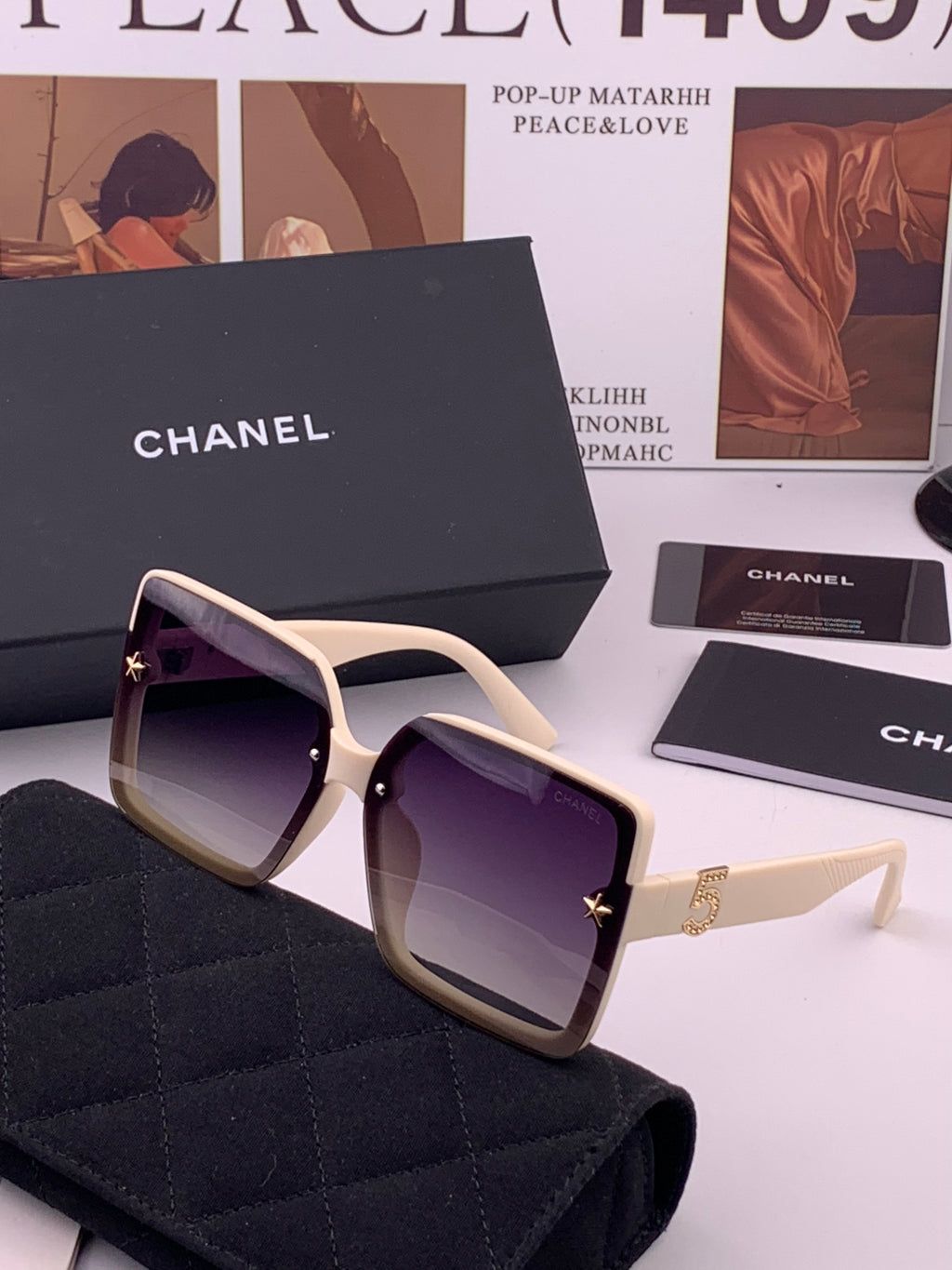 Chanel CH9519 Polarized Square Black Lens Sunglasses for Women - 358046 - detail image 2