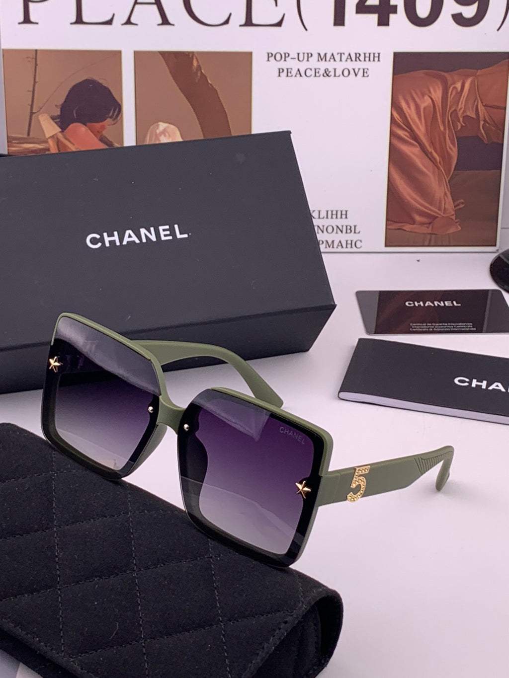 Chanel CH9519 Polarized Square Brown Lens Sunglasses for Women - 358047 - detail image 2