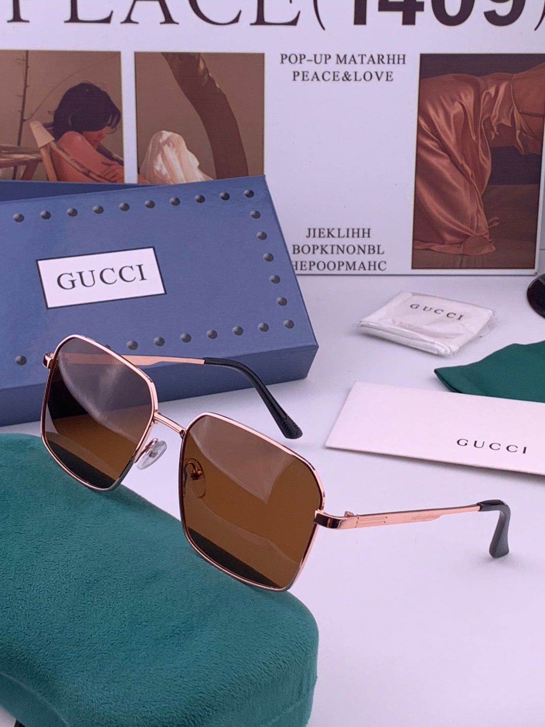 Gucci G3980 Polarized Fashion Gold Lens Sunglasses for Men & Women - 357795 - detail image 2