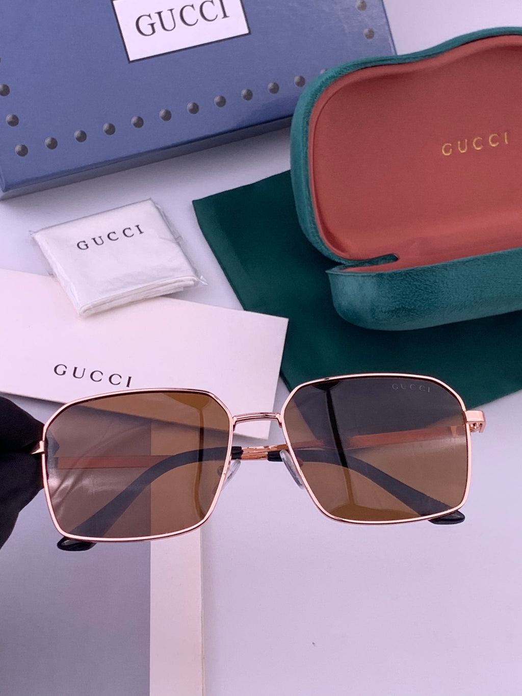 Gucci G3980 Polarized Fashion Gold Lens Sunglasses for Men & Women - 357795