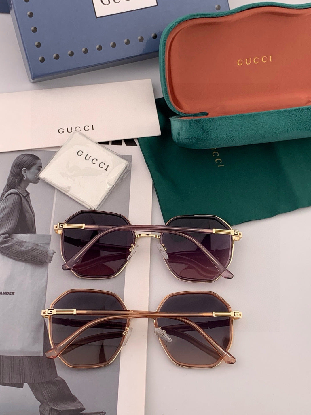 Gucci G6032 Metal Fashion Black Lens Sunglasses for Men & Women - 357797 - detail image 4