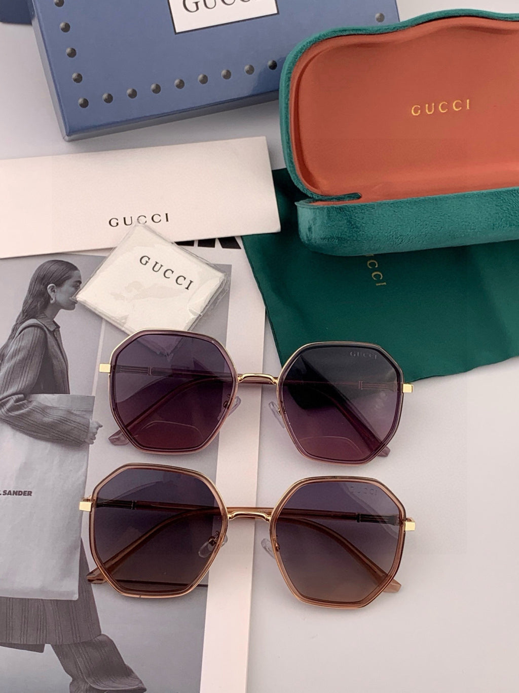 Gucci G6032 Metal Fashion Black Lens Sunglasses for Men & Women - 357797 - detail image 5