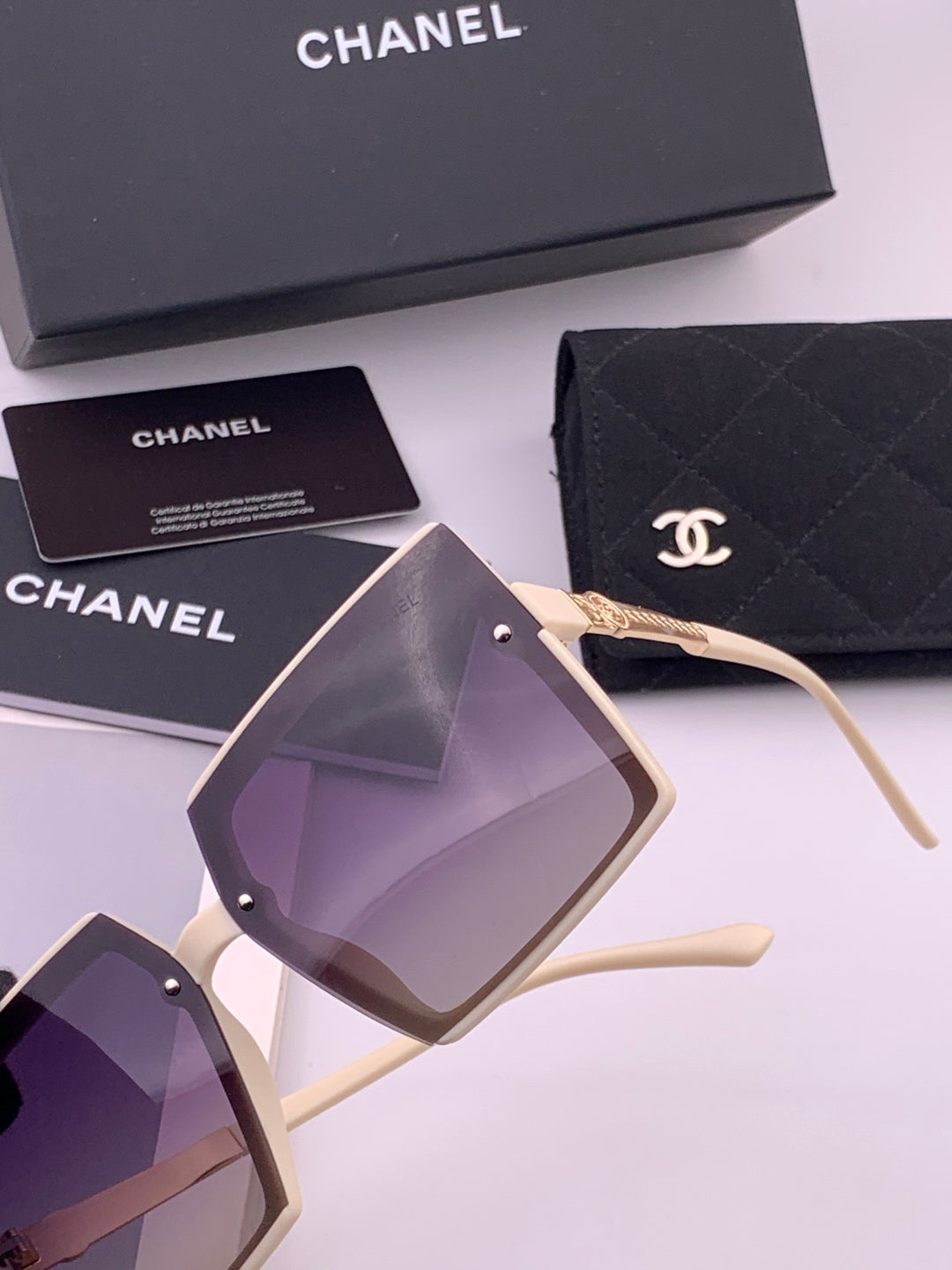 Chanel CH6711 Polarized Square Gold Lens Sunglasses for Women - 371806 - detail image 2