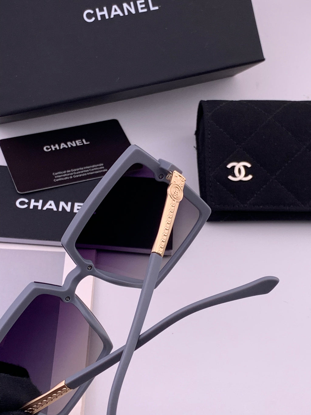 Chanel CH6711 Polarized Square Gold Lens Sunglasses for Women - 371808 - detail image 4