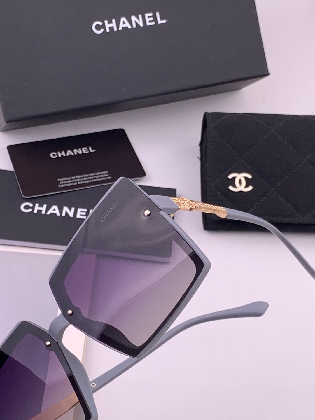 Chanel CH6711 Polarized Square Gold Lens Sunglasses for Women - 371808 - detail image 3
