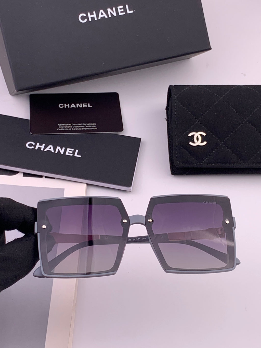 Chanel CH6711 Polarized Square Gold Lens Sunglasses for Women - 371808