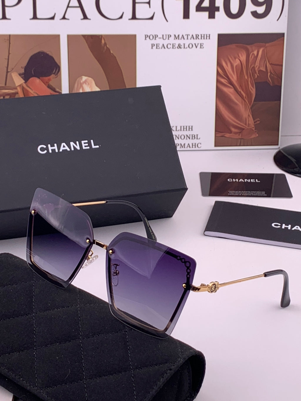 Chanel CH8791 Lightweight Rimless Gold Lens Sunglasses for Women - 371810 - detail image 2