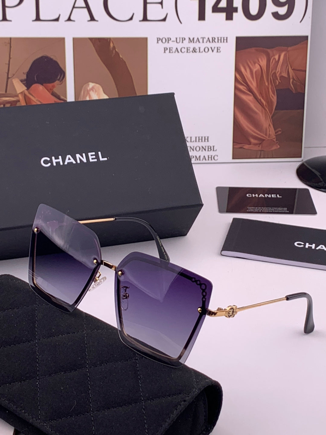 Chanel CH8791 Lightweight Rimless Gold Lens Sunglasses for Women - 371810 - detail image 2