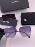 Chanel CH8791 Lightweight Rimless Gold Lens Sunglasses for Women - 371810