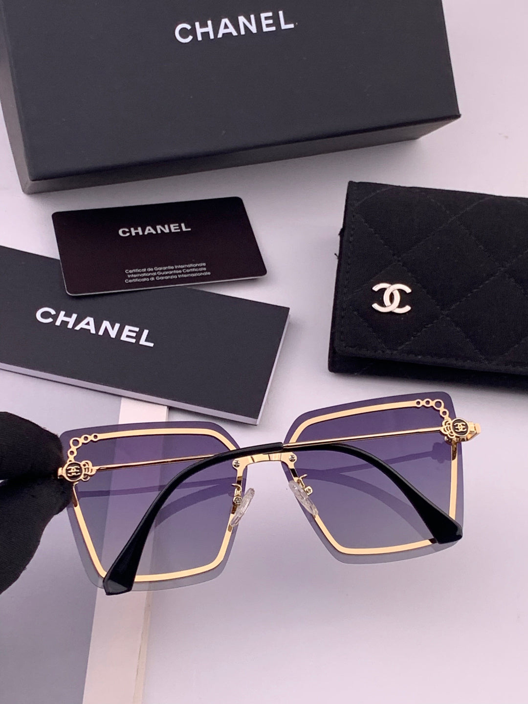Chanel CH8791 Lightweight Rimless Gold Lens Sunglasses for Women - 371810 - detail image 6