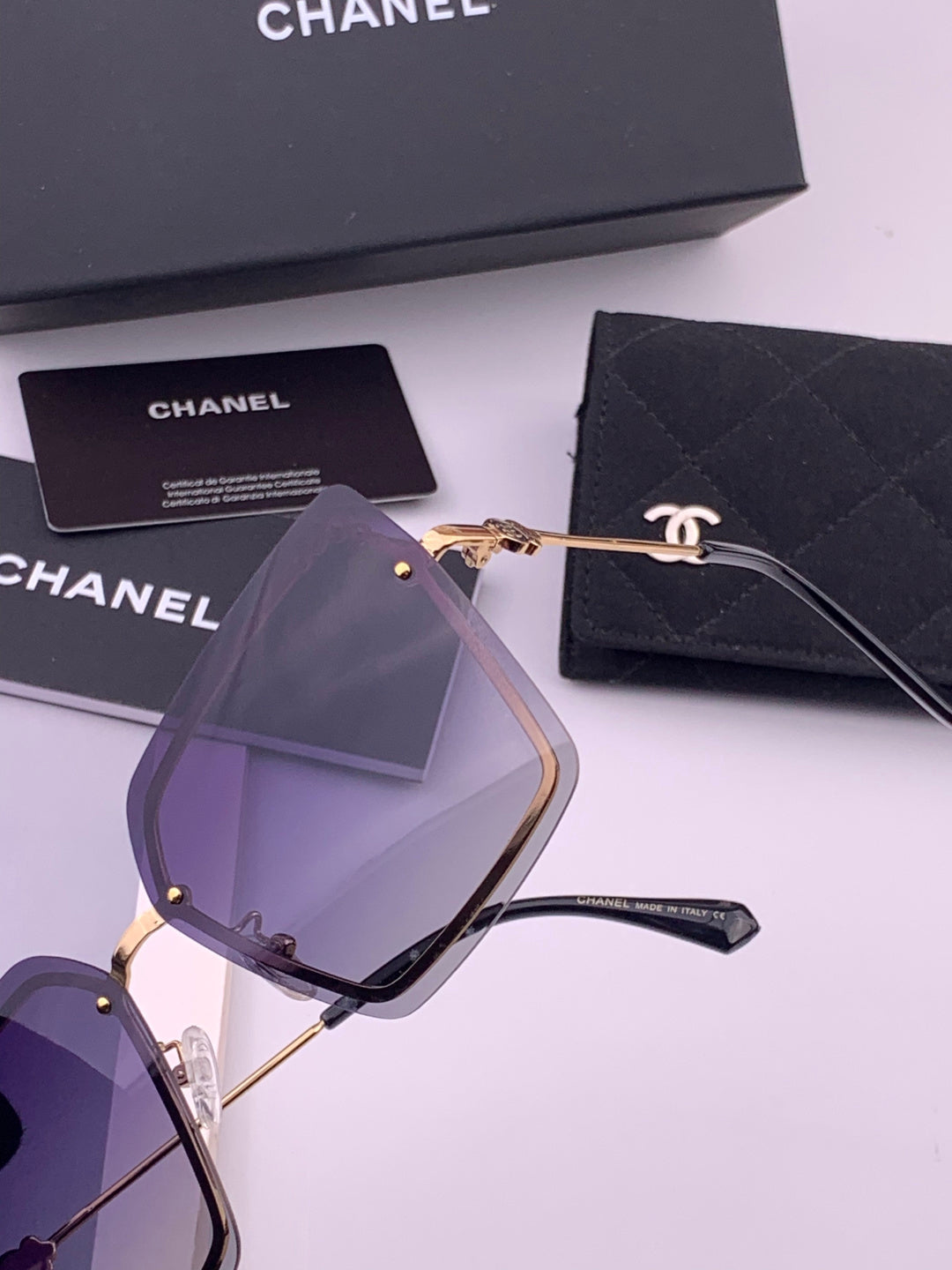 Chanel CH8791 Lightweight Rimless Gold Lens Sunglasses for Women - 371810 - detail image 3