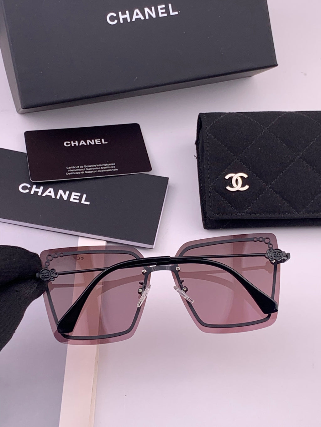 Chanel CH8791 Lightweight Rimless Gold Lens Sunglasses for Women - 371811 - detail image 6