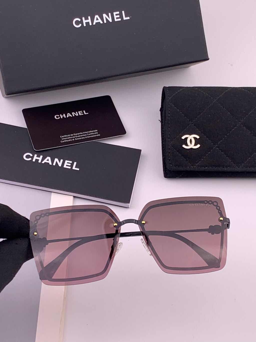 Chanel CH8791 Lightweight Rimless Gold Lens Sunglasses for Women - 371811