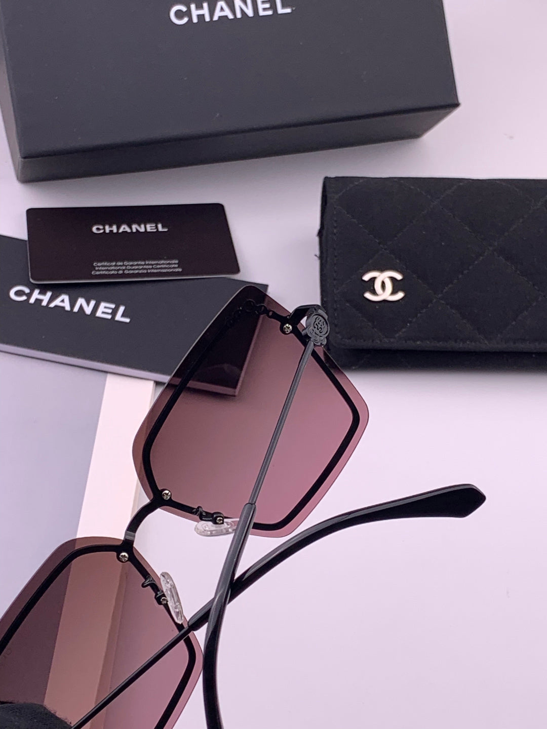 Chanel CH8791 Lightweight Rimless Gold Lens Sunglasses for Women - 371811 - detail image 4
