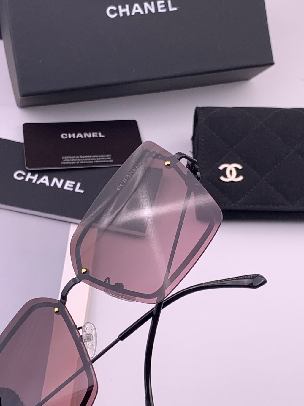 Chanel CH8791 Lightweight Rimless Gold Lens Sunglasses for Women - 371811 - detail image 5
