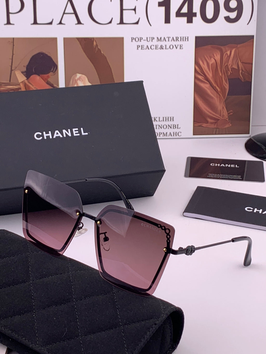 Chanel CH8791 Lightweight Rimless Gold Lens Sunglasses for Women - 371811 - detail image 2