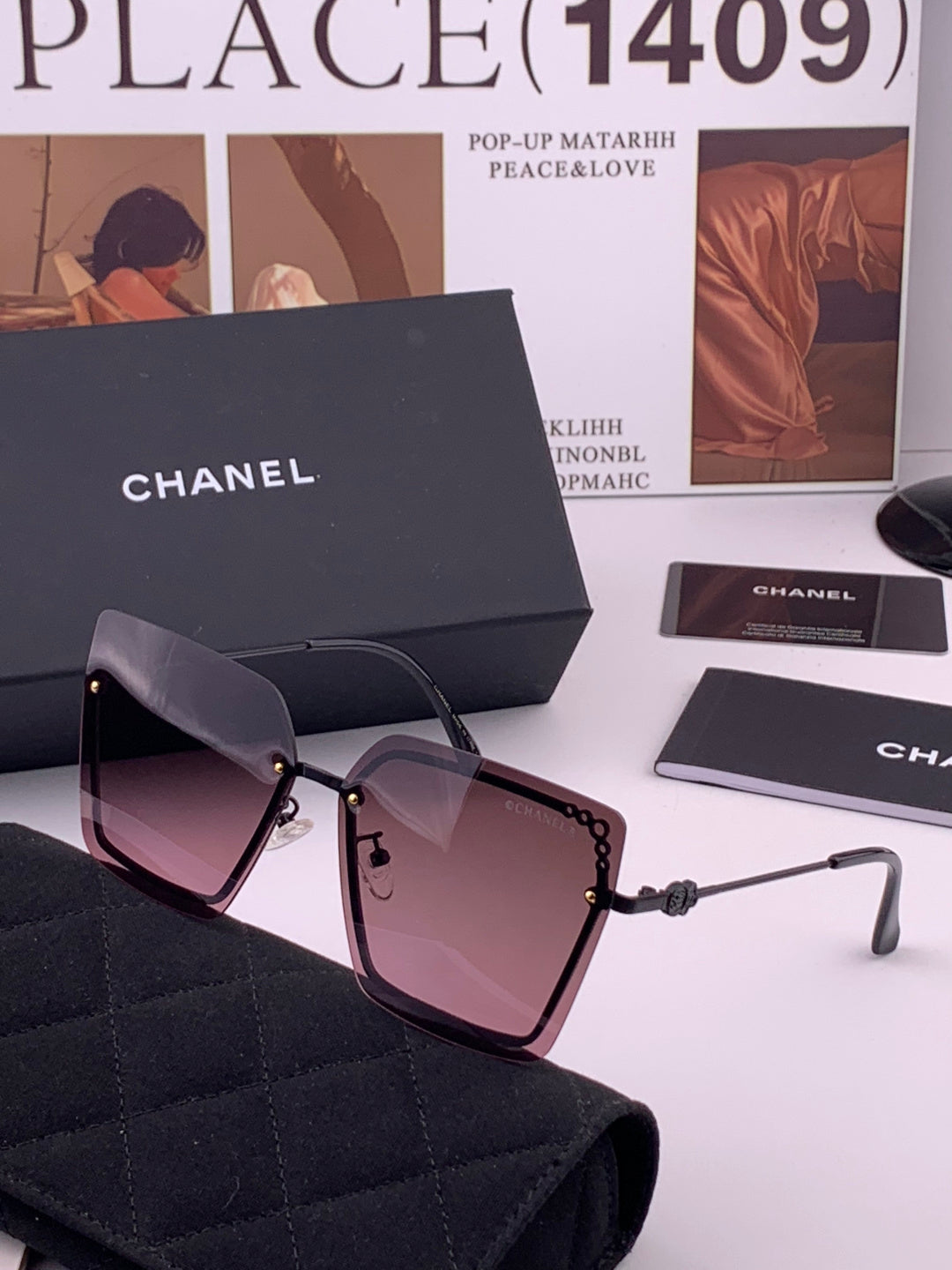 Chanel CH8791 Lightweight Rimless Gold Lens Sunglasses for Women - 371811 - detail image 2