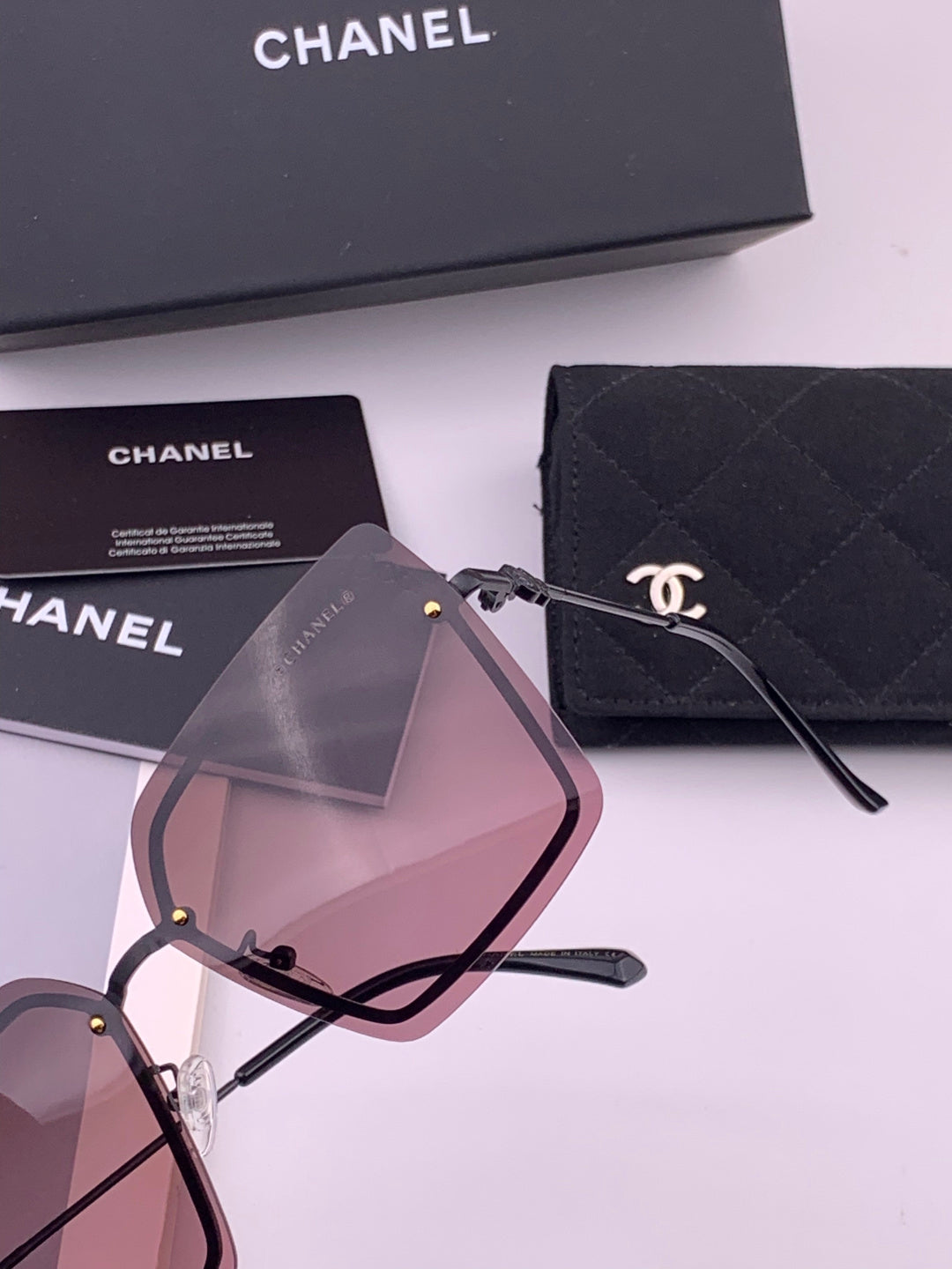 Chanel CH8791 Lightweight Rimless Gold Lens Sunglasses for Women - 371811 - detail image 3