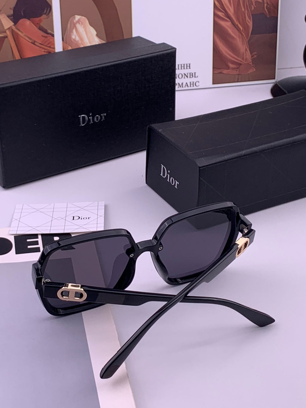 Dior D6303 Polarized Square Black Lens Sunglasses for Men & Women - detail image 6