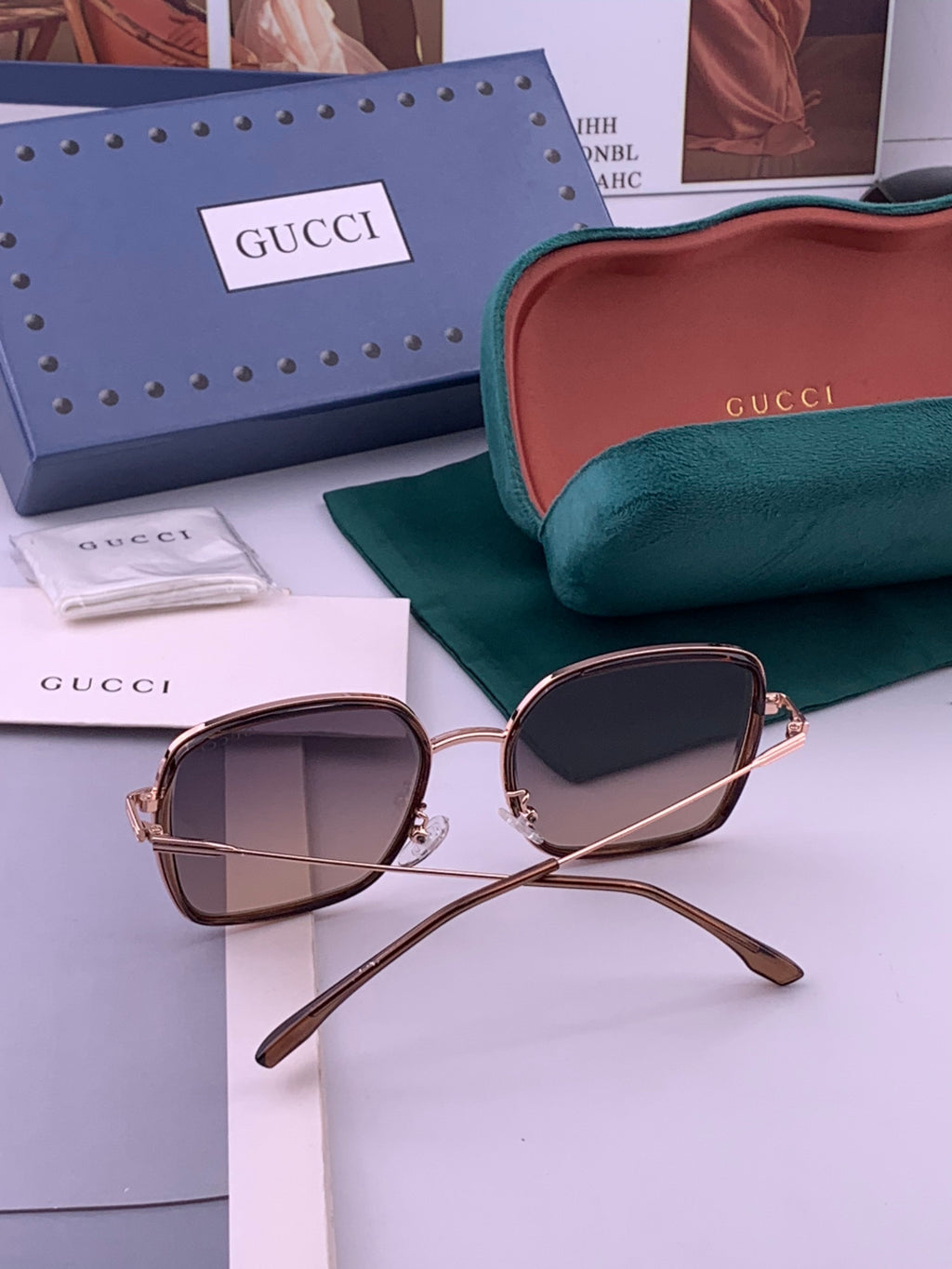 Gucci G5359 Metal Fashion Brown Lens Sunglasses for Men & Women - 371610 - detail image 6