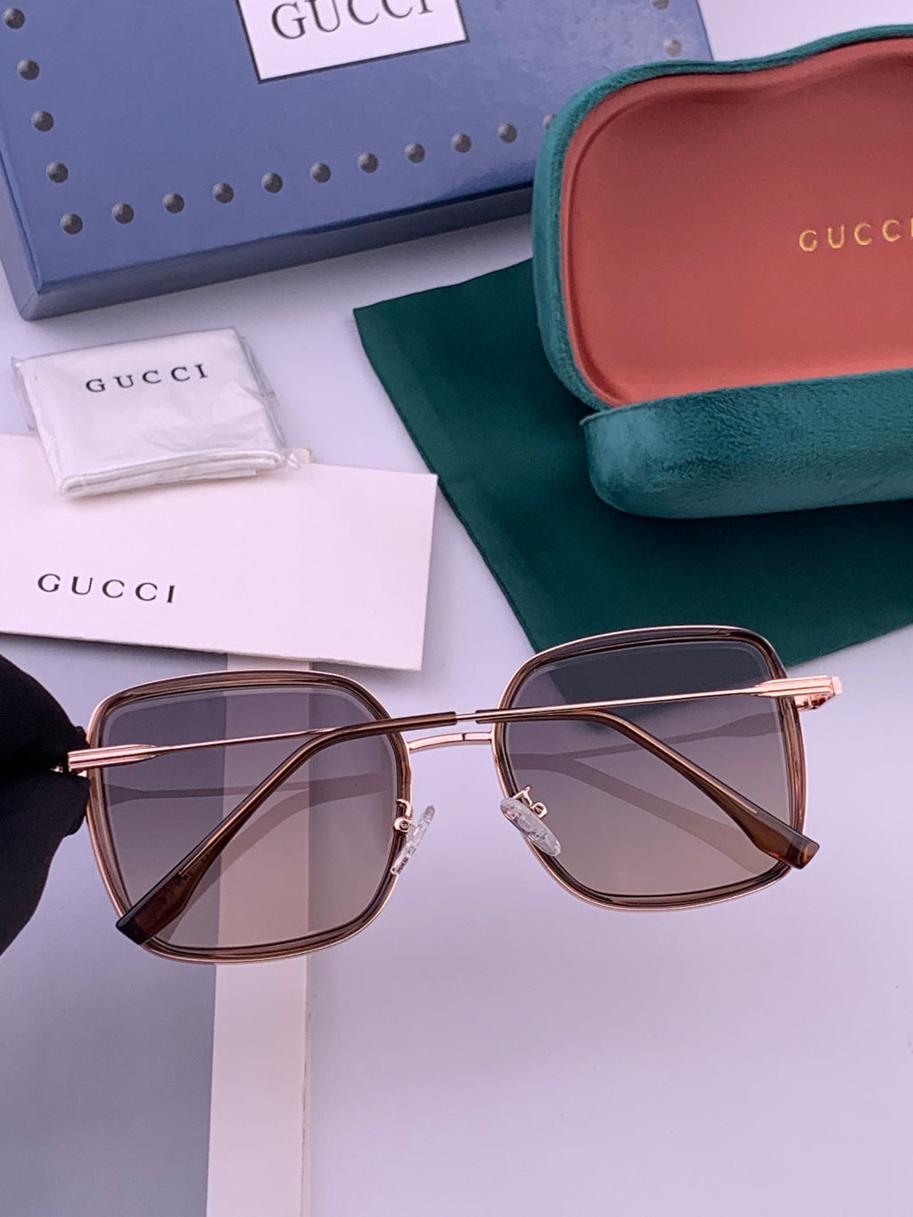 Gucci G5359 Metal Fashion Brown Lens Sunglasses for Men & Women - 371610 - detail image 4
