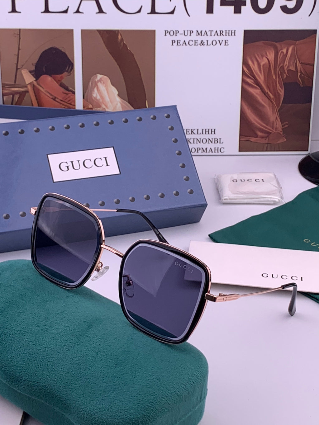 Gucci G5359 Metal Fashion Gold Lens Sunglasses for Men & Women - 371611 - detail image 2