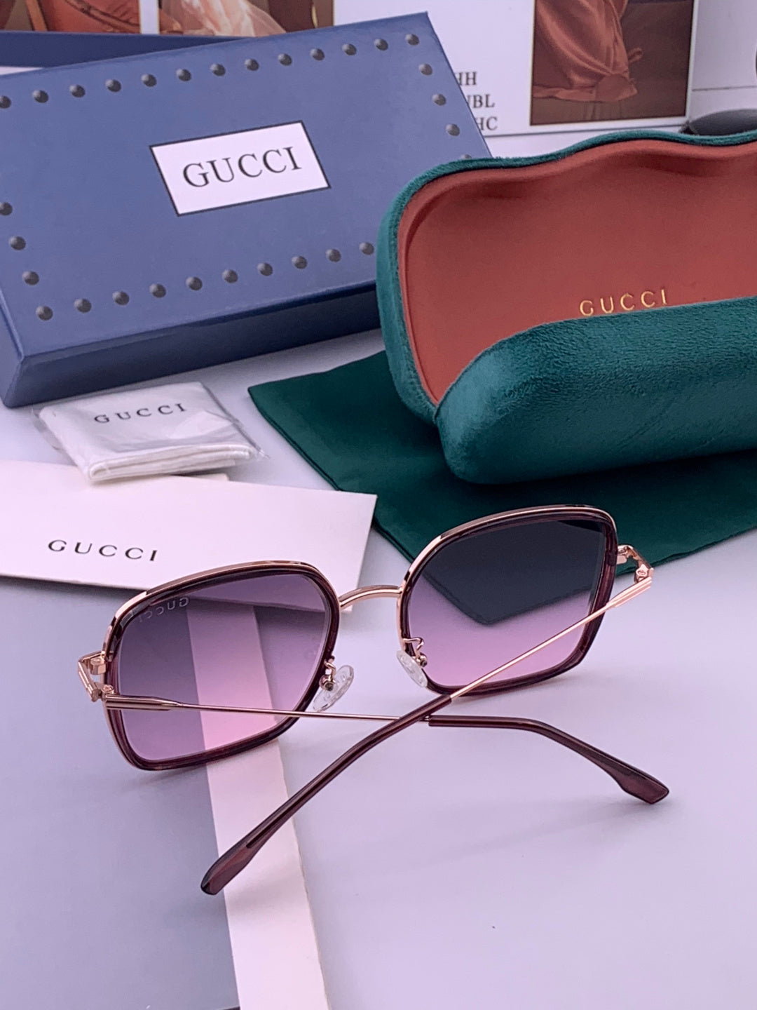 Gucci G5359 Metal Fashion Brown Lens Sunglasses for Men & Women - detail image 6