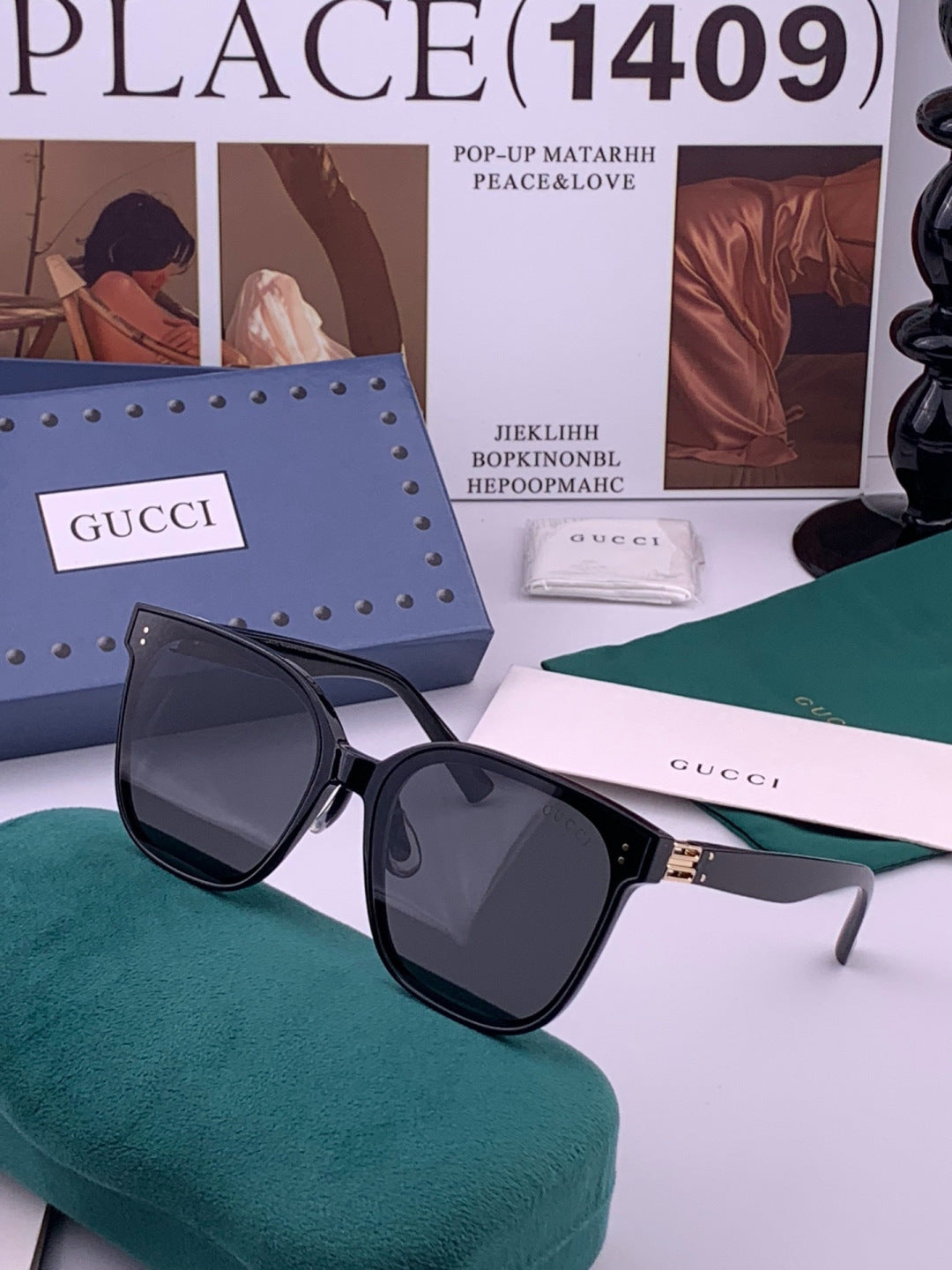 Gucci G20 Polarized Square Black Lens Sunglasses for Men & Women - 371614 - detail image 2