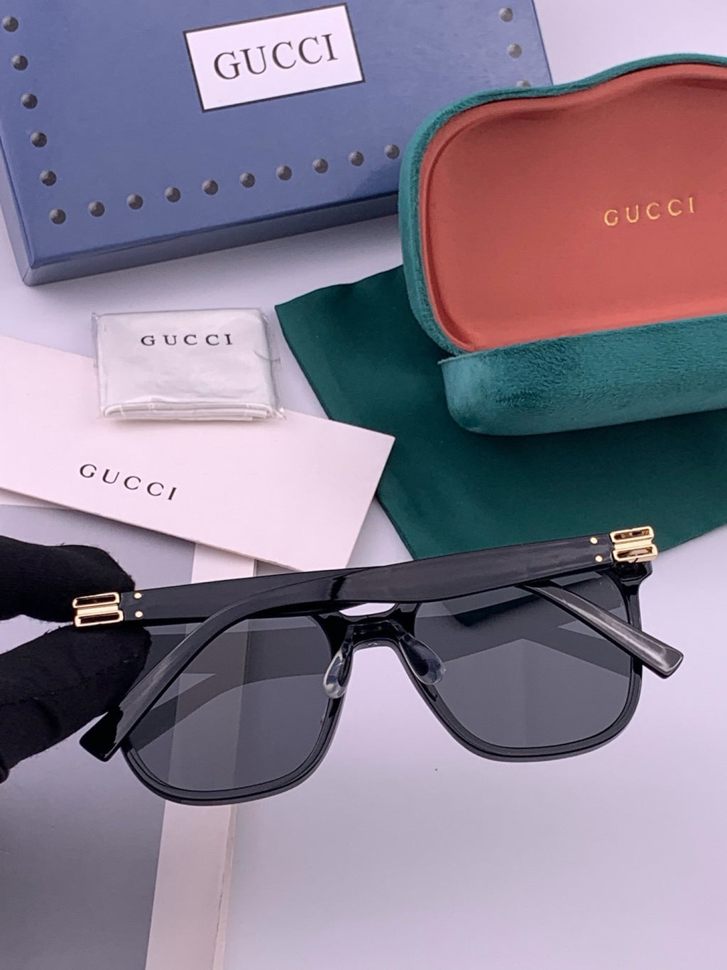 Gucci G20 Polarized Square Black Lens Sunglasses for Men & Women - 371614 - detail image 4