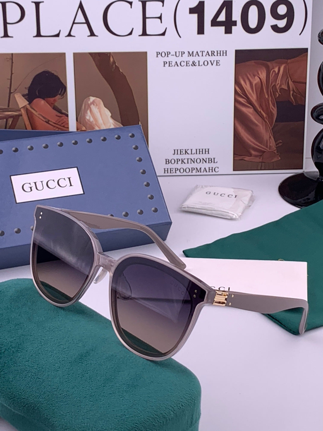 Gucci G20 Polarized Square Black Lens Sunglasses for Men & Women - 371616