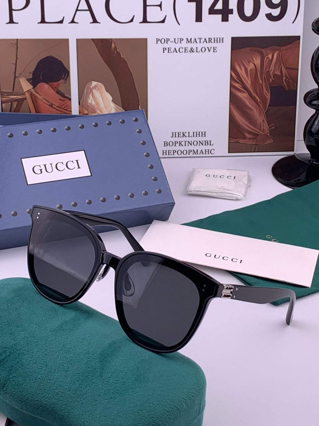 Gucci G20 Polarized Square Black Lens Sunglasses for Men & Women - 371617 - detail image 4