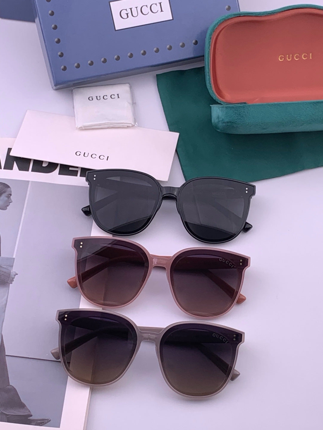 Gucci G20 Polarized Square Black Lens Sunglasses for Men & Women - detail image 8