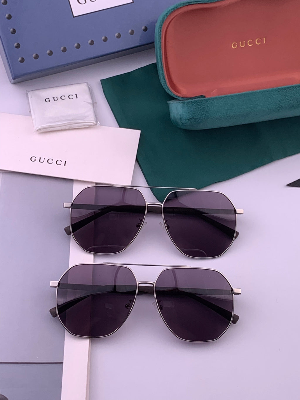 Gucci G9203 Polarized Aviator Gold Lens Sunglasses for Men & Women - detail image 7