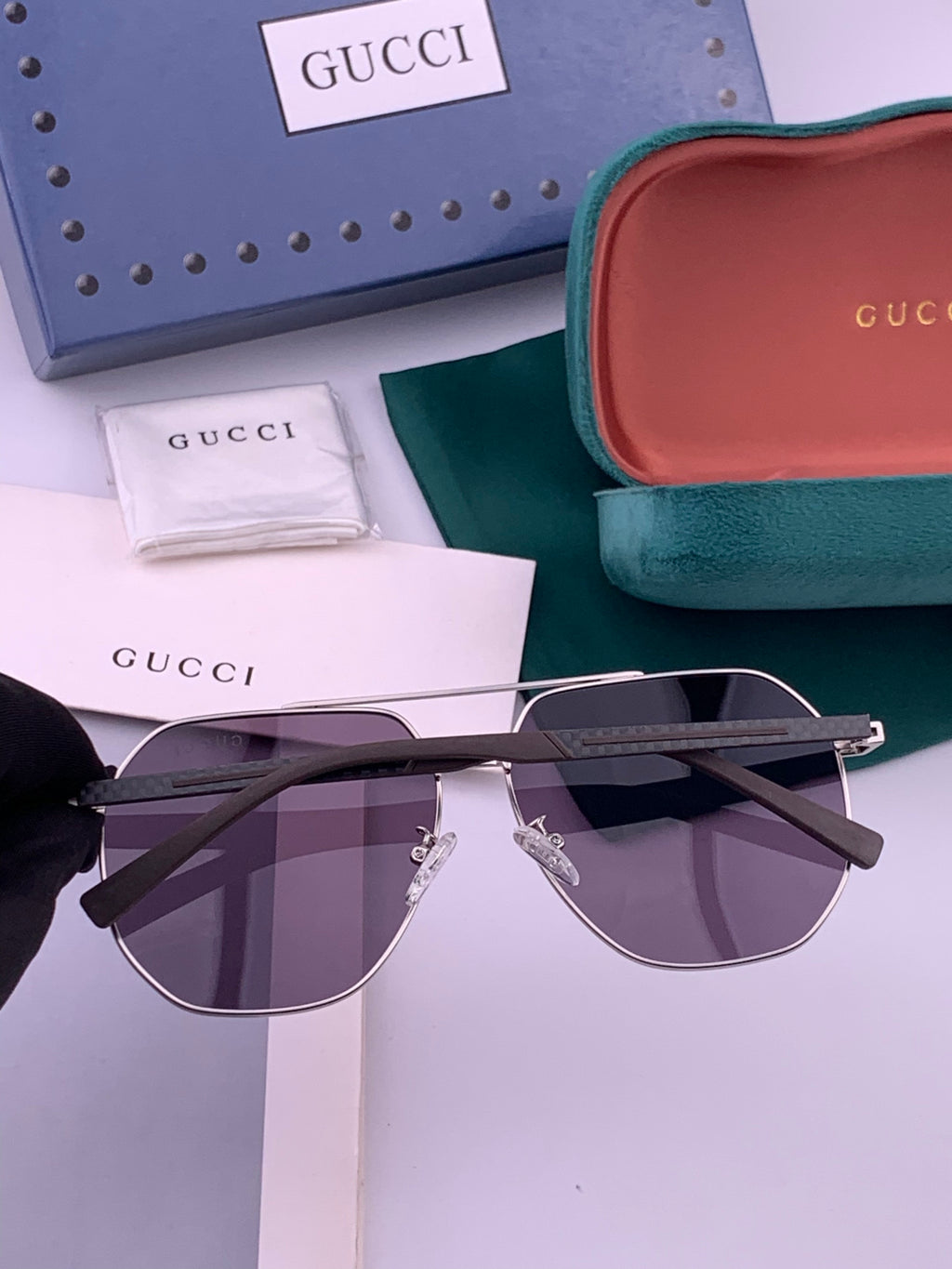 Gucci G9203 Polarized Aviator Gold Lens Sunglasses for Men & Women - detail image 4