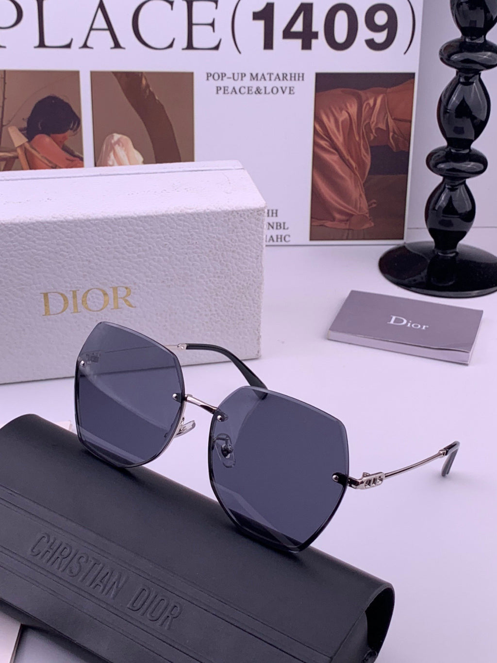 Dior CD8637 Polarized Rimless Brown Lens Sunglasses for Men & Women - detail image 2