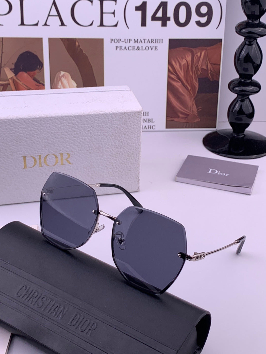 Dior CD8637 Polarized Rimless Brown Lens Sunglasses for Men & Women - detail image 2
