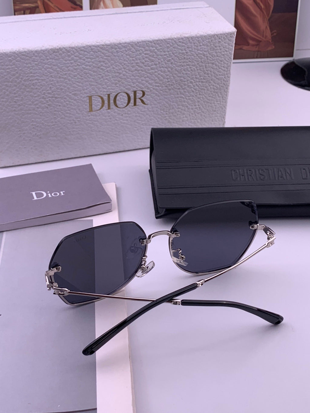 Dior CD8637 Polarized Rimless Brown Lens Sunglasses for Men & Women - detail image 7