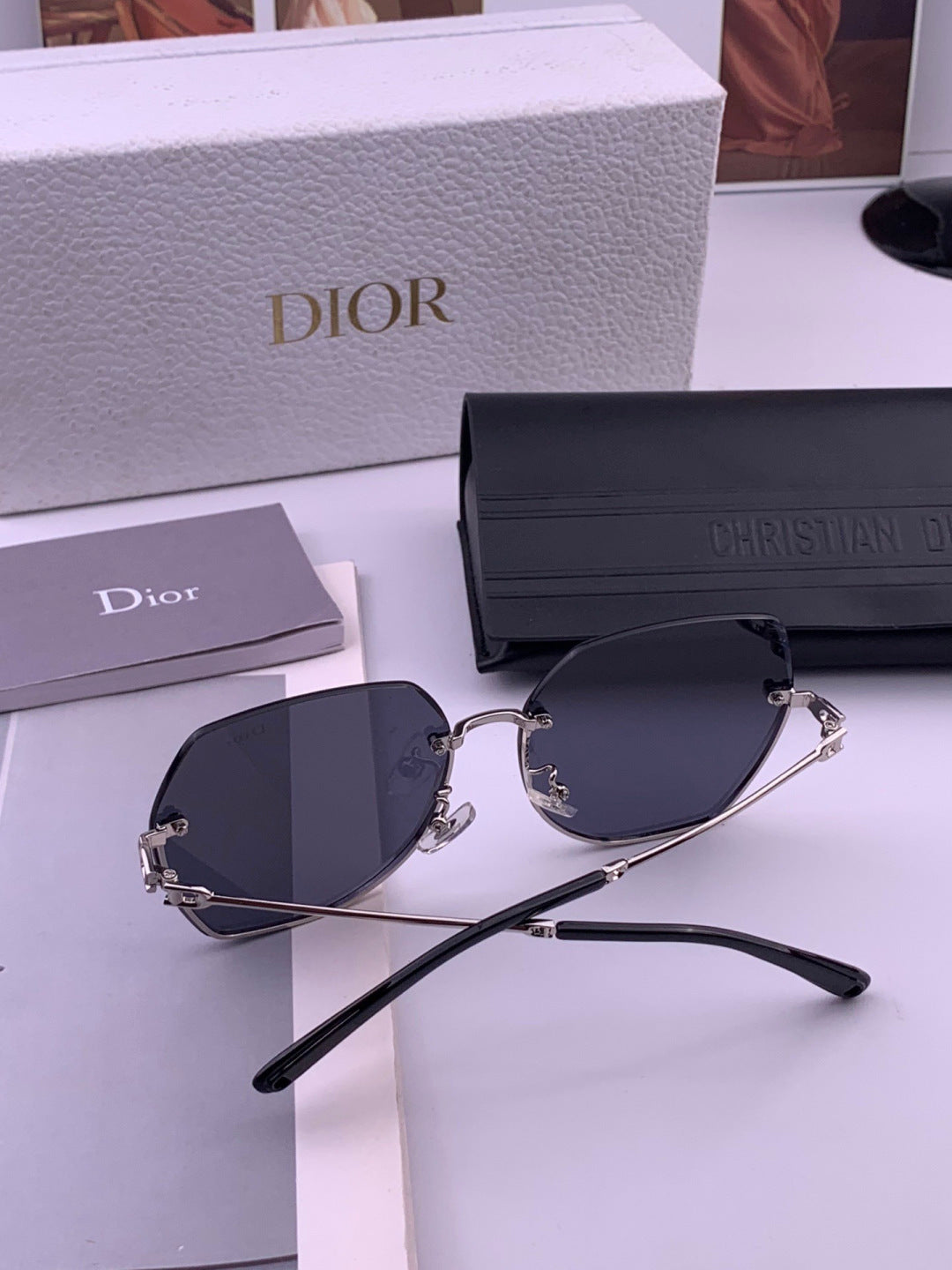 Dior CD8637 Polarized Rimless Brown Lens Sunglasses for Men & Women - detail image 7