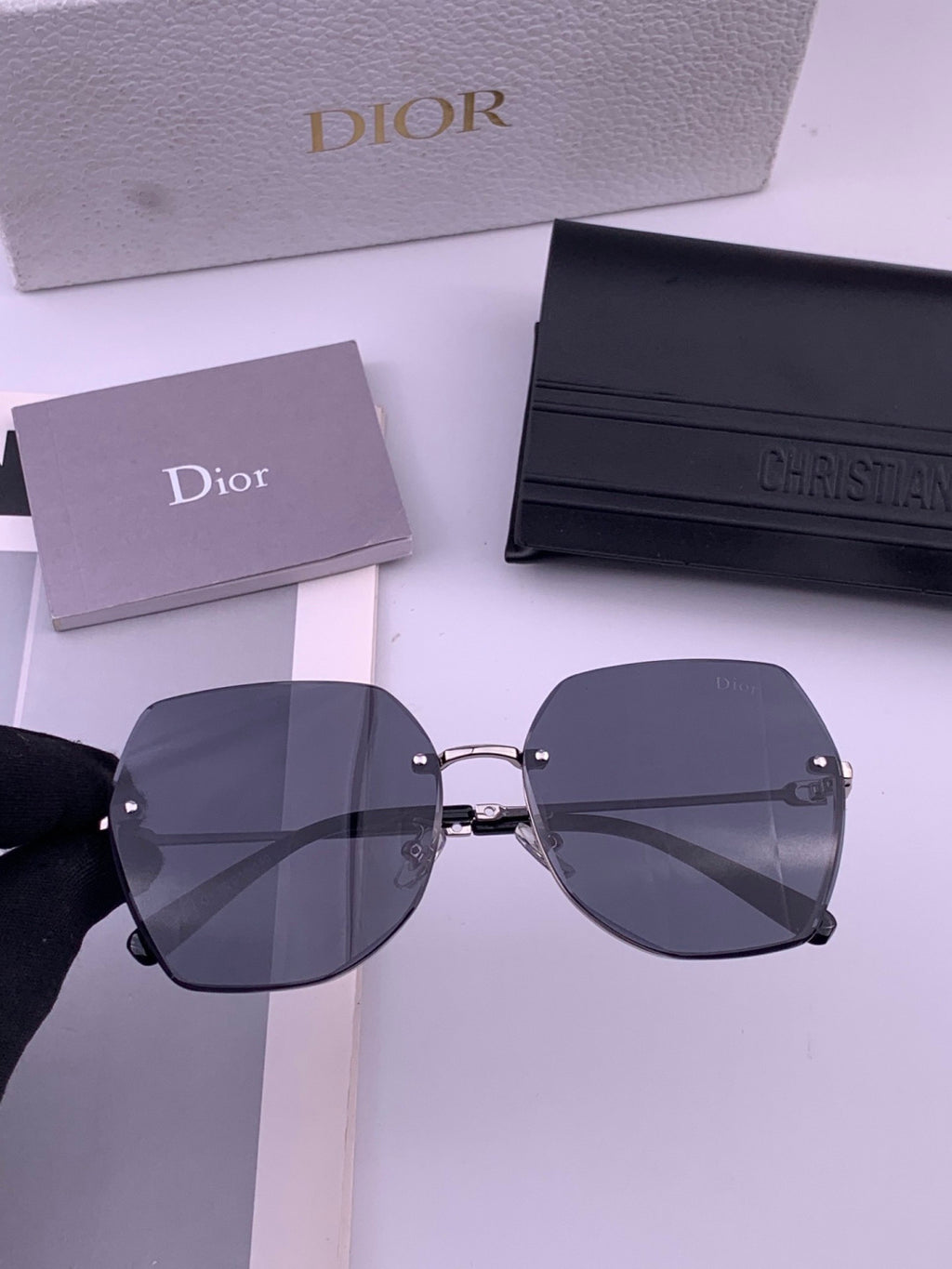 Dior CD8637 Polarized Rimless Brown Lens Sunglasses for Men & Women