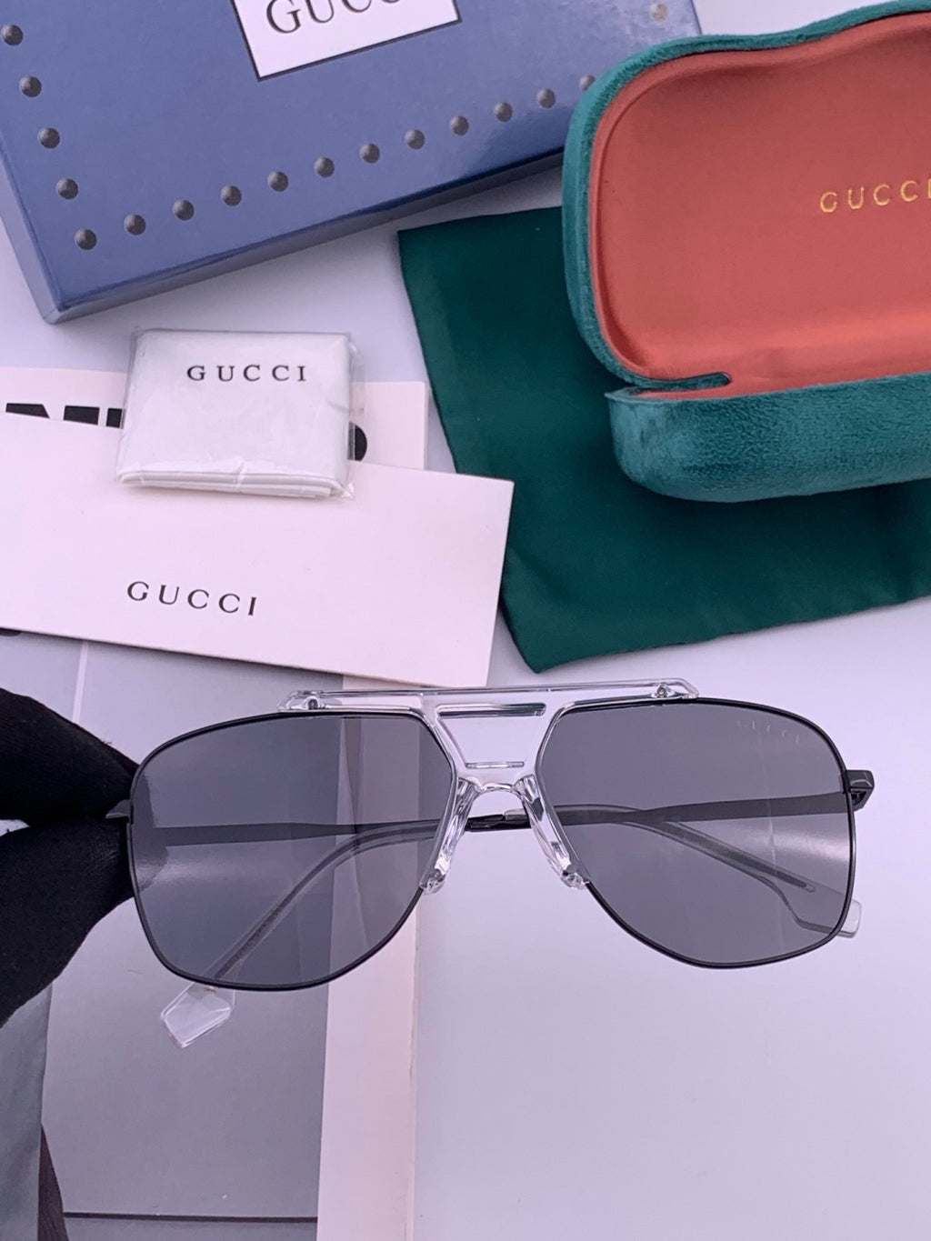 Gucci G9314 Polarized Square Black Lens Sunglasses for Women