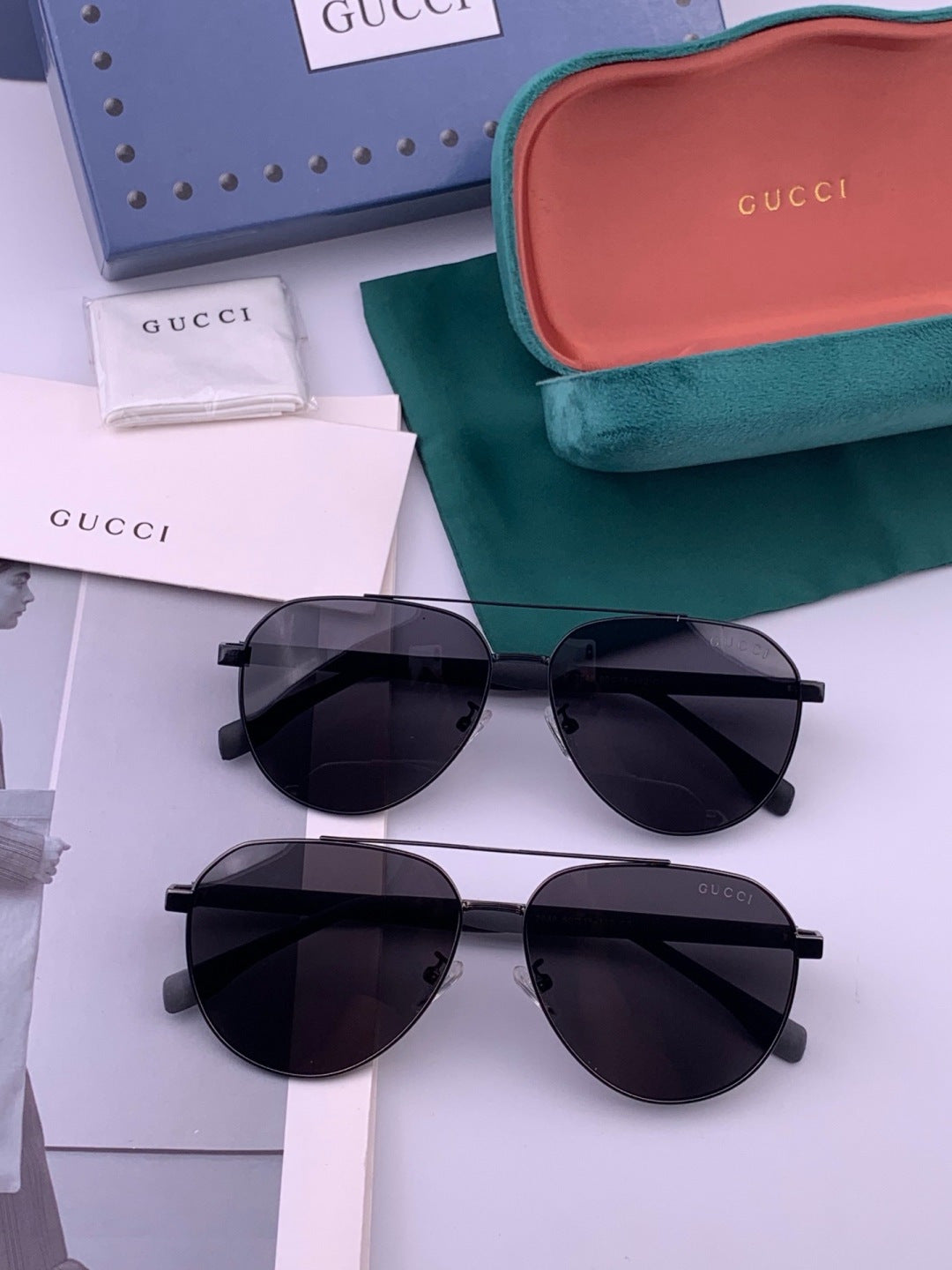 Gucci G8204 Polarized Aviator Gold Lens Sunglasses for Men & Women - detail image 7