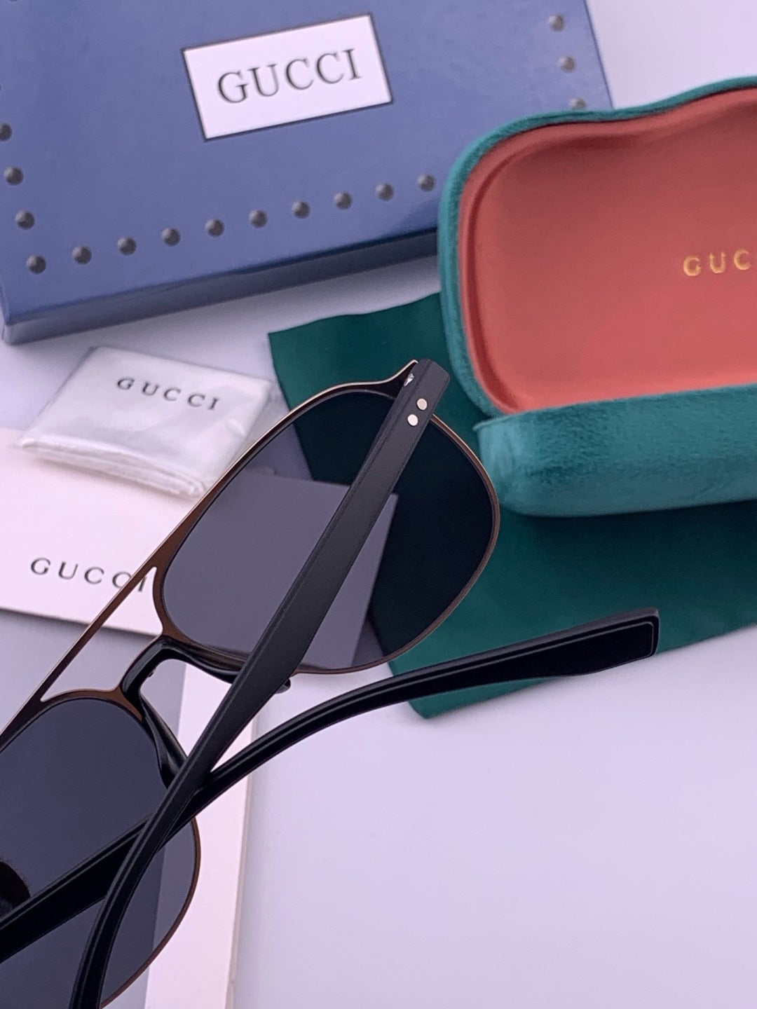 Gucci G2807 Polarized Aviator Black Lens Sunglasses for Men - 371624 - detail image 4