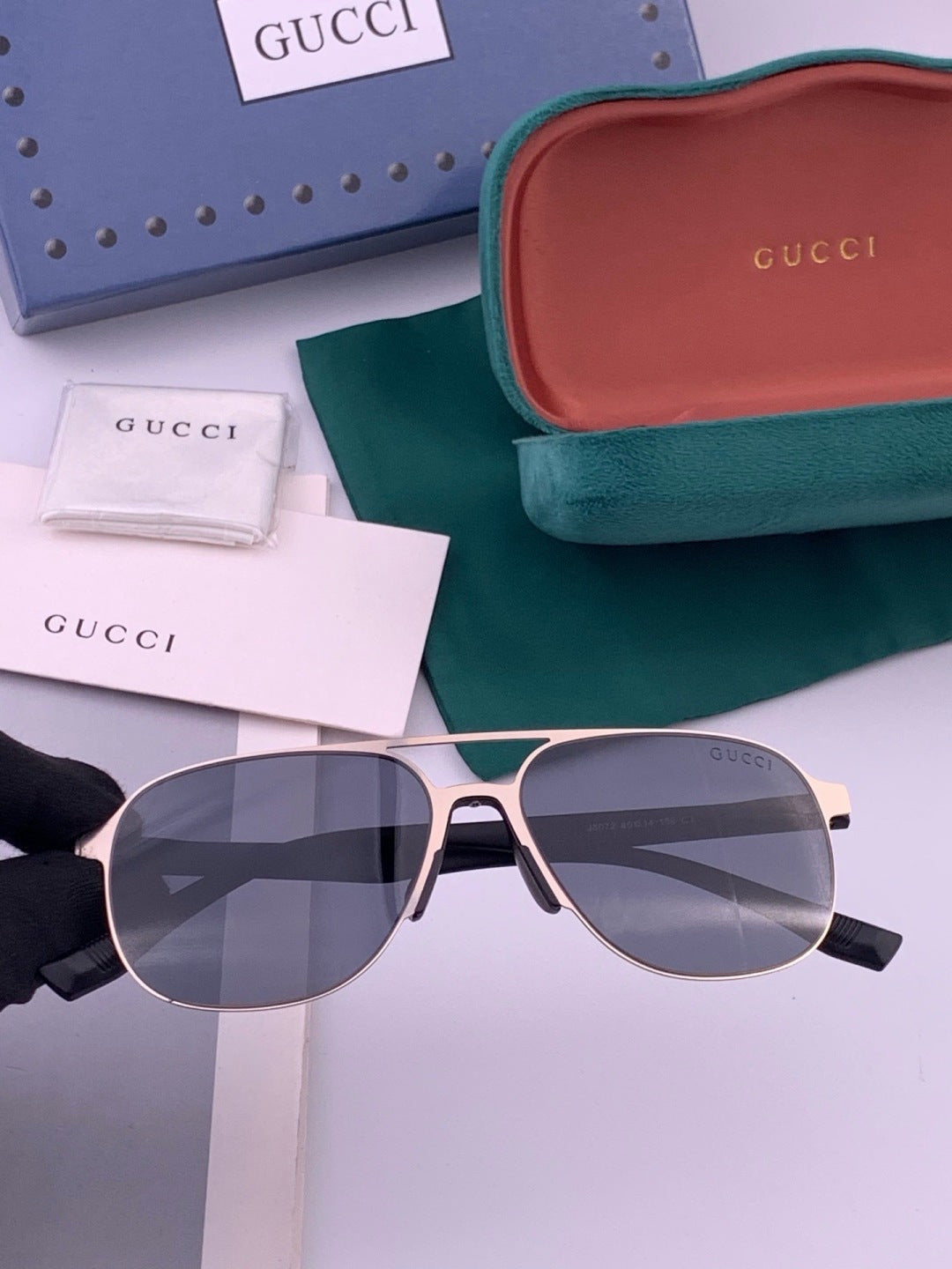 Gucci G2807 Polarized Aviator Black Lens Sunglasses for Men - 371624
