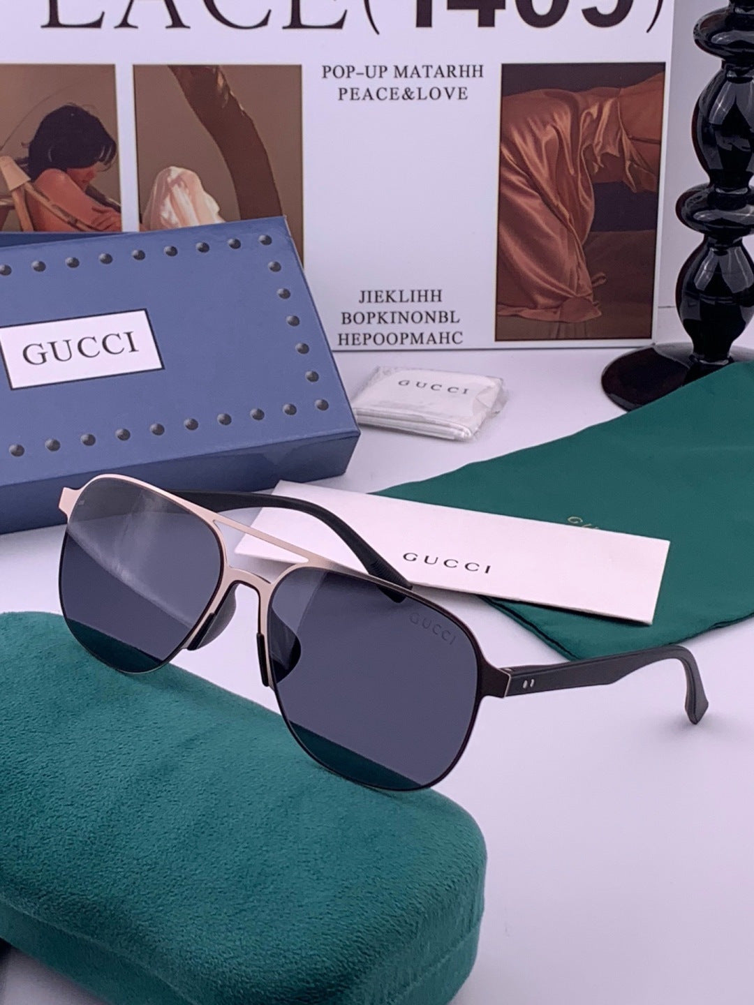 Gucci G2807 Polarized Aviator Black Lens Sunglasses for Men - 371624 - detail image 2