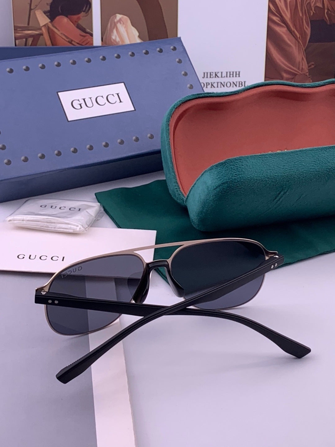 Gucci G2807 Polarized Aviator Black Lens Sunglasses for Men - 371624 - detail image 7