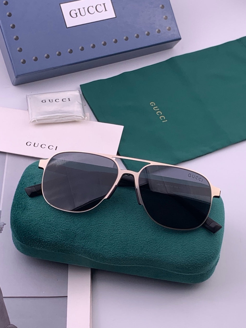 Gucci G2807 Polarized Aviator Black Lens Sunglasses for Men - 371624 - detail image 6