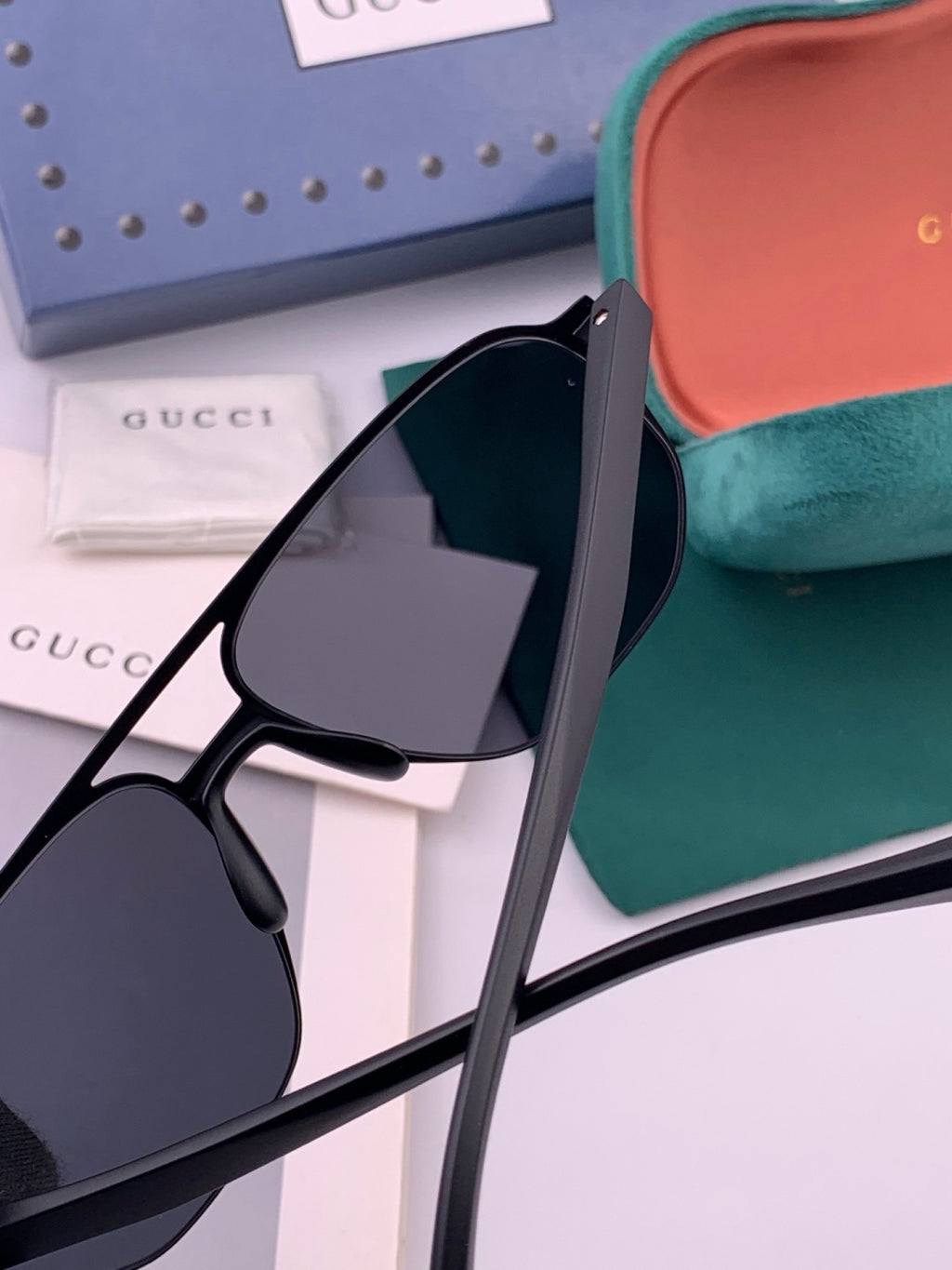 Gucci G1225 Polarized Aviator Gold Lens Sunglasses for Men - 371627 - detail image 6