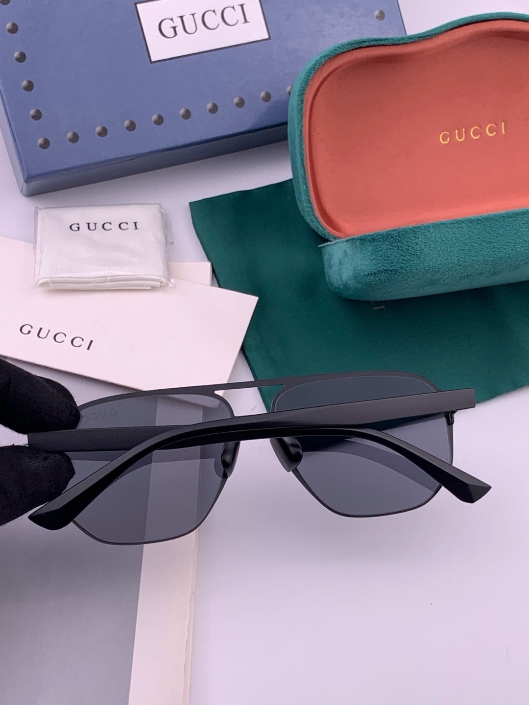 Gucci G1225 Polarized Aviator Gold Lens Sunglasses for Men - 371627 - detail image 4
