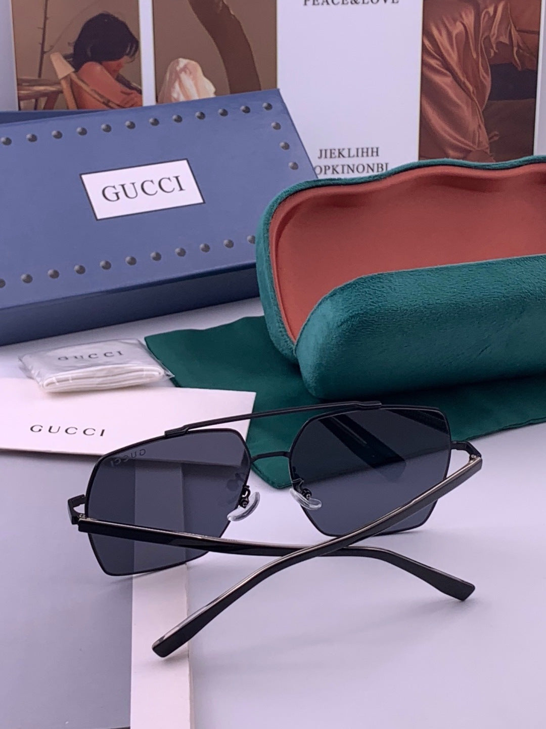 Gucci G5803 Polarized Aviator Black Lens Sunglasses for Men - 371629 - detail image 5